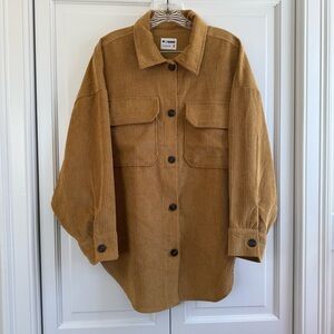 Cisono Curdoroy Button Up Shacket Maize Size Small